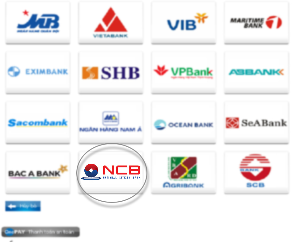 Hướng dẫn thanh toán trực tuyến bằng thẻ ghi nợ nội địa của NH TMCP Nam Việt (NCB)