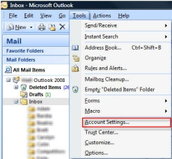 Hướng dẫn cấu hình email account trên Microsoft Outlook 2007