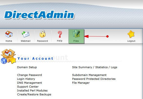 Hướng dẫn dùng File Manager trong DirectAdmin
