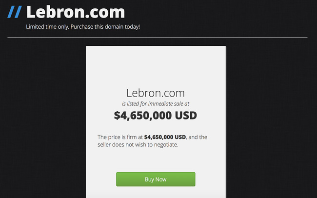 LeBron.com có giá trị bằng cả gia tài