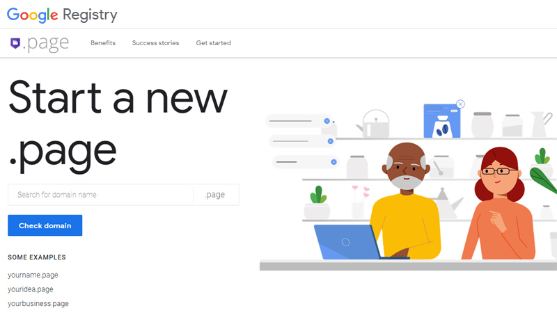 Google cho phép đăng ký sớm các tên miền .page