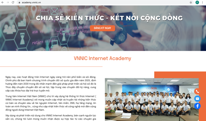 VNNIC Internet Academy: Nguồn học liệu mở cho cộng đồng
